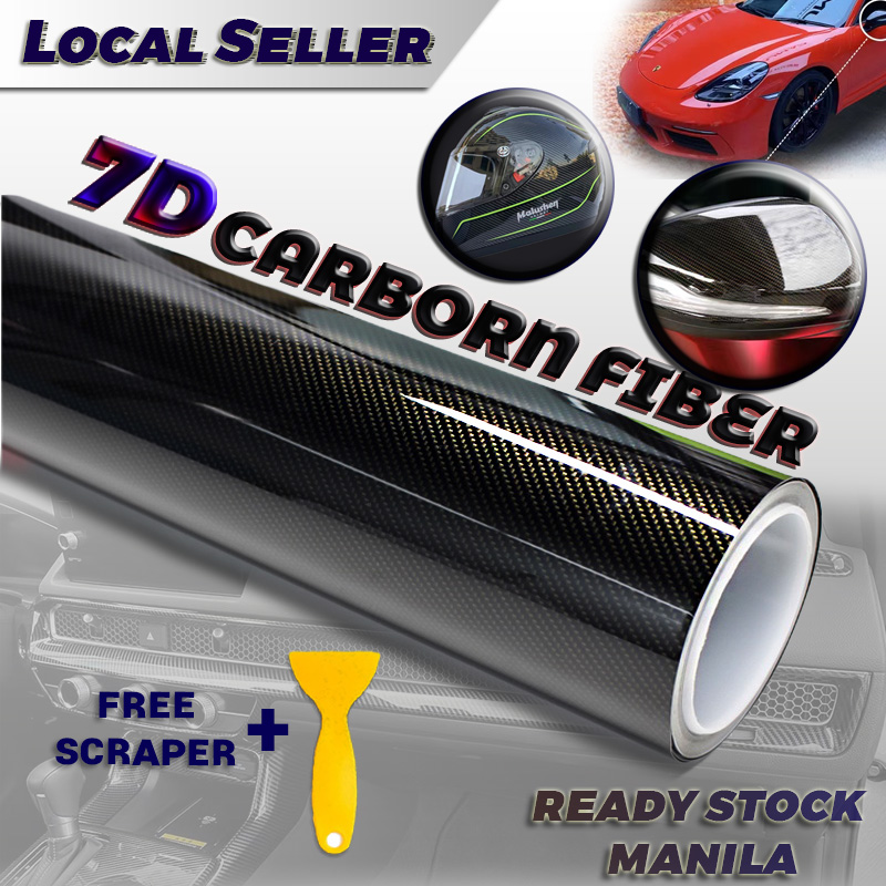 7D Carbon Fiber Sticker Roll - Waterproof Vinyl Decal (Free Scraper)