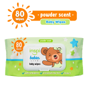 INSPI Babies Baby Wipes Powder Scent, 80 Sheets