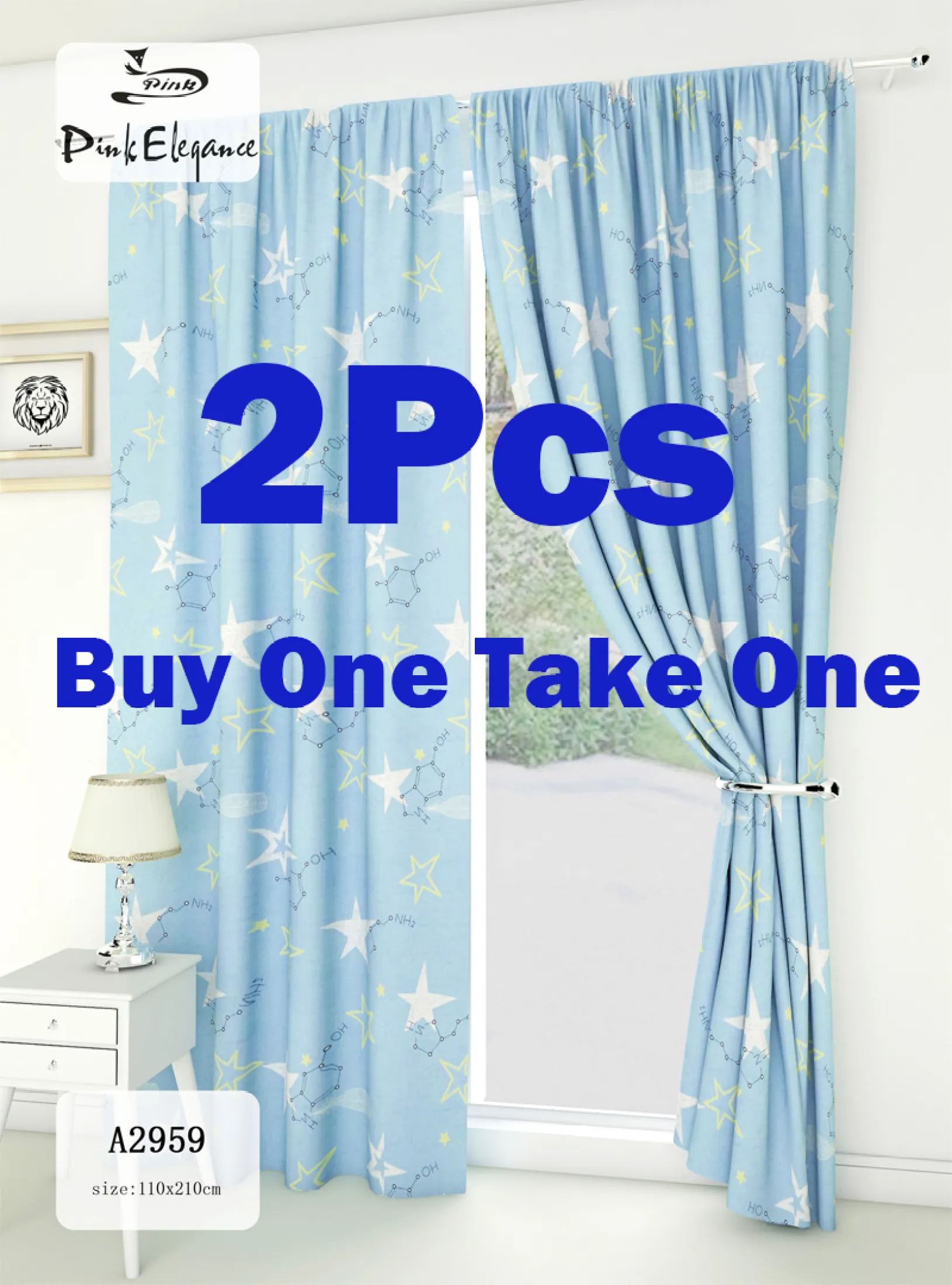 2pcs Kurtina Buy 1 Take 1 Makapal Sale Curtains For Window Buy 1 Get 1 Free For Door Long Size 110cm X 210cmwxl Lazada Ph