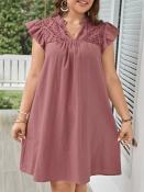 Miss M Lace Ruffle Plus Size Dress