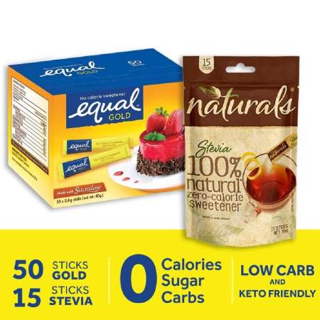 EQUAL Gold Stevia: 65 Sticks, 0 Calorie Sugar Substitute