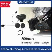 BT12 Bluetooth Helmet Headset - Waterproof Intercom with 500mAh Battery