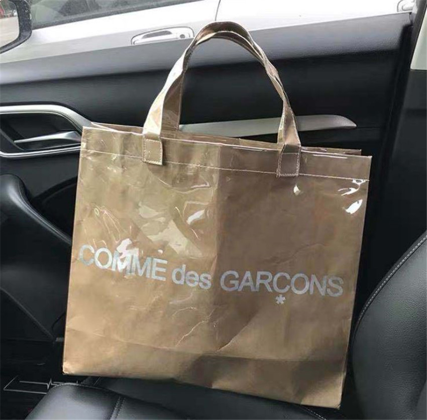 COMME des GARCONS formal Tote bag transparent paper PVC GG K201