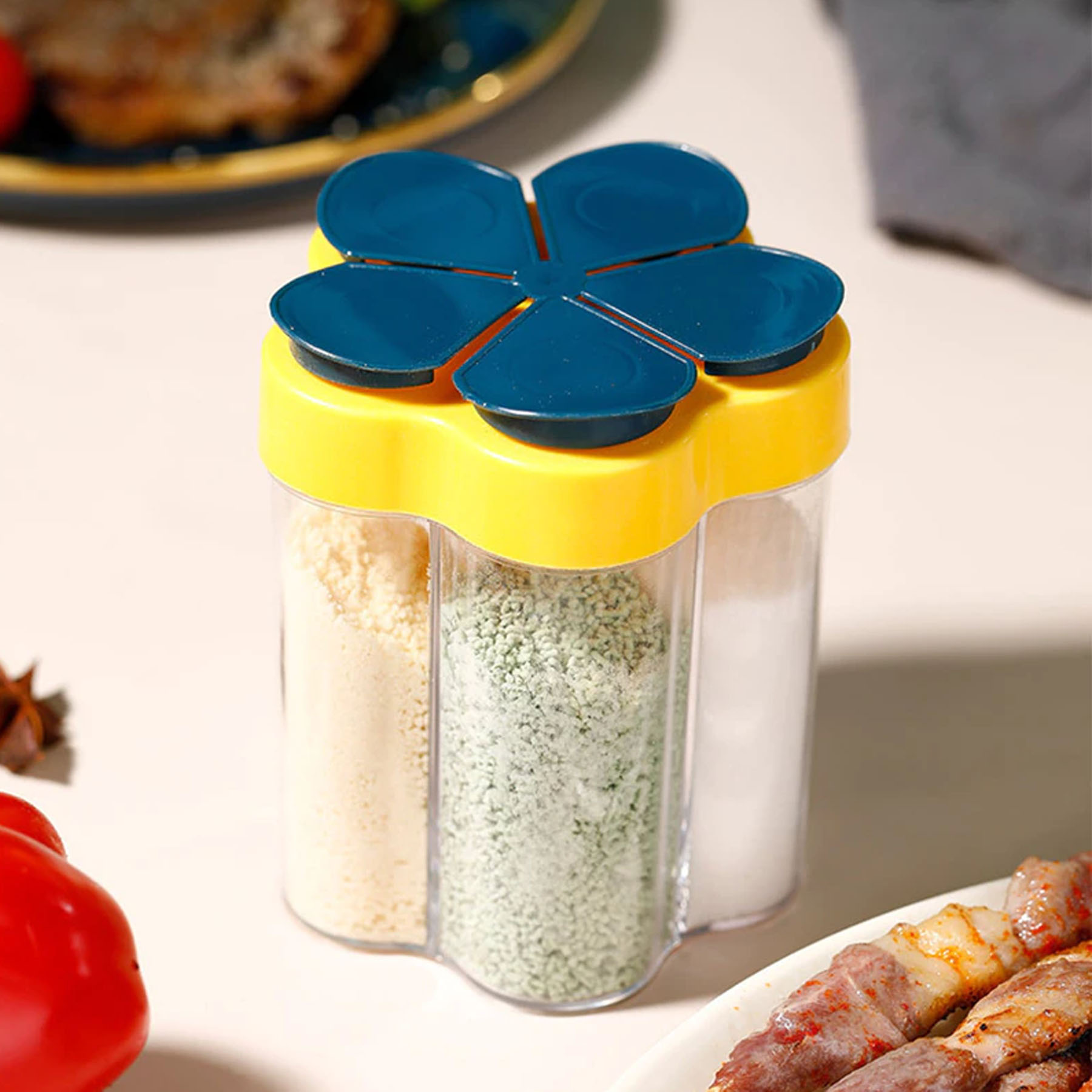 Seasoning Jar Spice Bottle 5 In 1 Multifunctional Flap PP