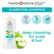 Human Nature Clarifying Apple Natural Shampoo - Deep Scalp Cleanser to Lessen Hair Product Build-up