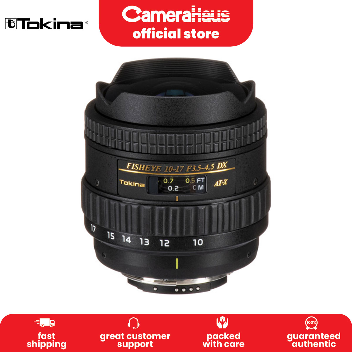 Tokina 10-17mm F3.5-4.5 AT-X 107 DX AF Fisheye Lens for Nikon 