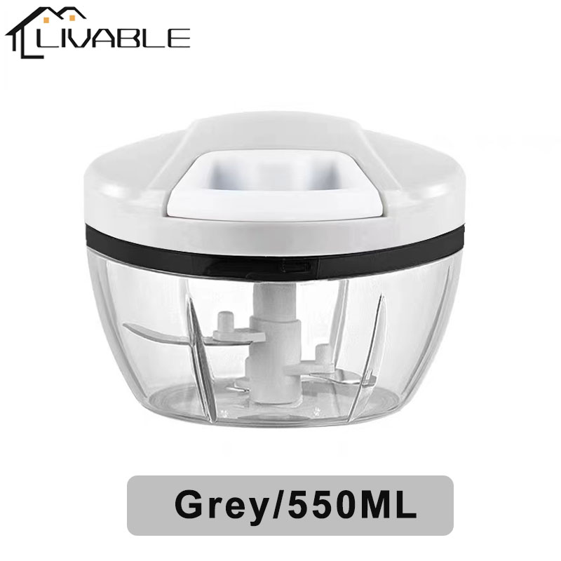 LIVABE Vegetable Crusher Fruit Meat Grinder Manual Speedy Chopper Garlic Hand Blender Onion Cutter - Image 3