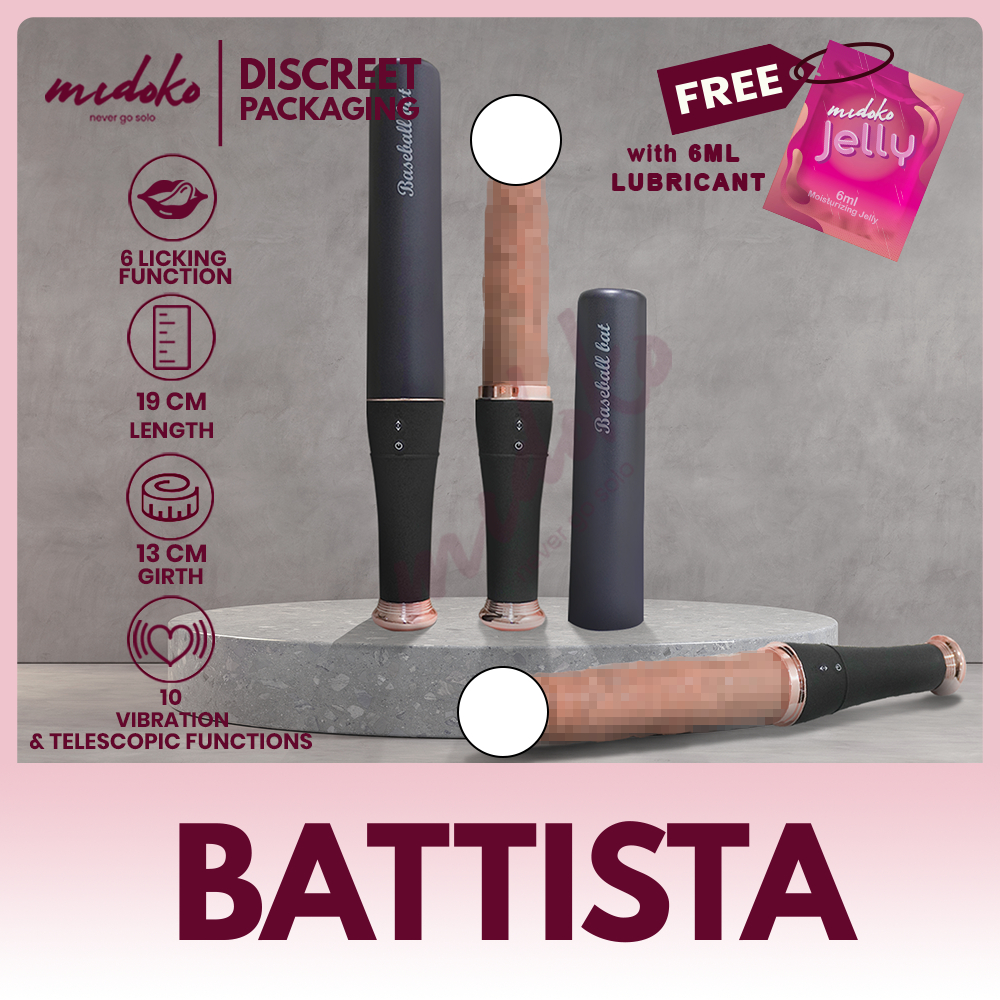 Midoko Roommate Premium Baseball Bat Auto Scretch Temperature Adjustable Vibrating Dildo Sex Toys Presyo 1,109 Piso*Libreng Shipping