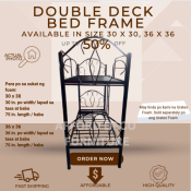 Double Deck Bunk Bed Metal Frame, Elegant Design, Various Sizes