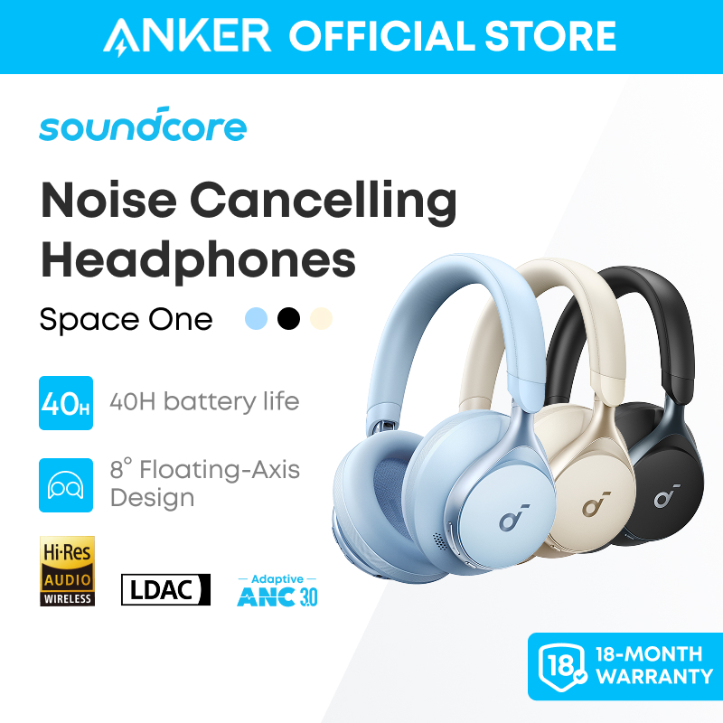 Tai nghe chụp tai Anker Soundcore Space One - Đen, Xanh, Vàng - Bluetooth 5.3, ANC 5 cấp độ, Pin 55 giờ