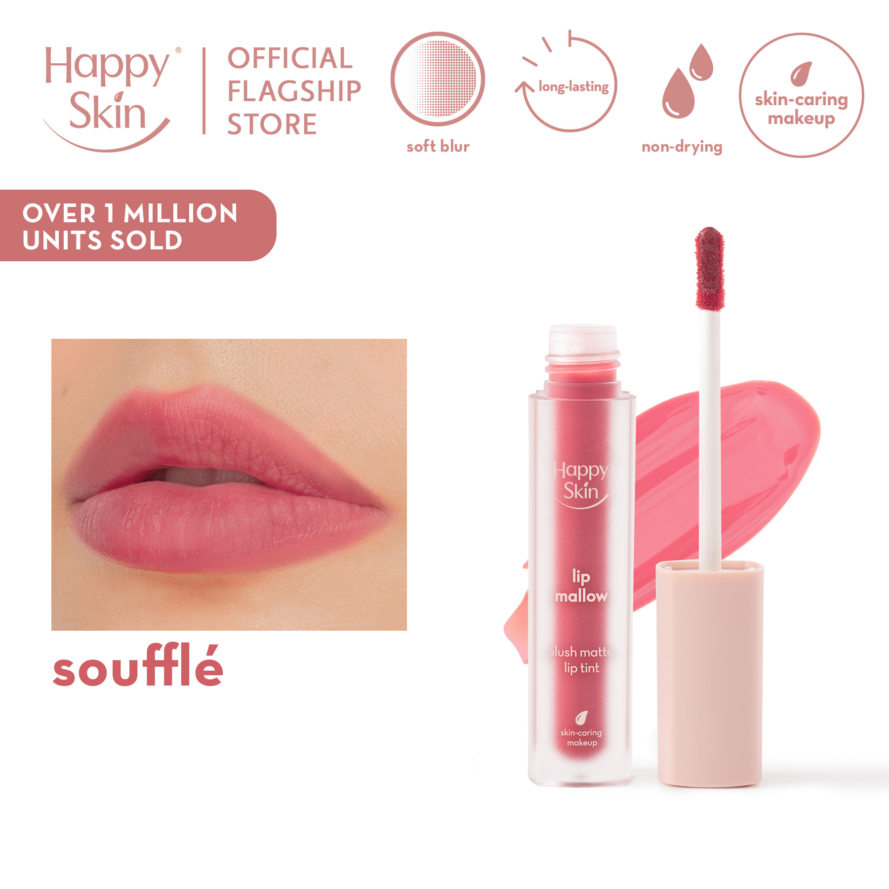 Discount on Happy Skin  shoes - SKU: Happy Skin Lip Mallow Plush Matte Lip Tint in Soufflé