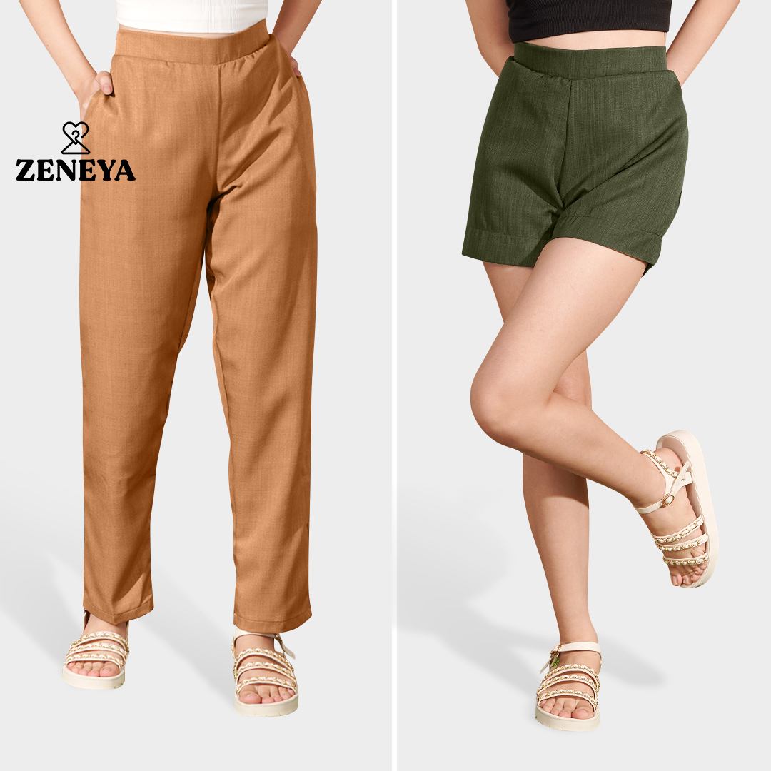 Zeneya Boho Challis Square Pants For Women Ladies Culottes High Waist Wide  Leg Pants Casual Wear