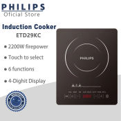 Philips Induction Cooker with Sensor Touch and Cooking Settings