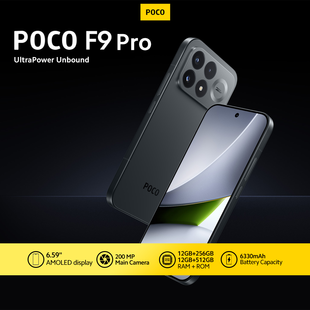 POCO F9 Pro Massive 6330mAh (typ) battery 185Hz AMOLED display Snapdragon® 8 Elite Gen 5 V Series
