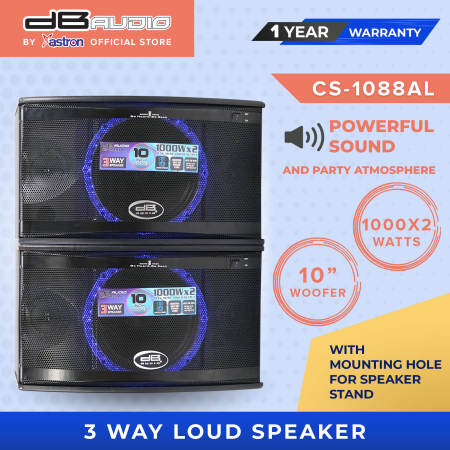 Db Audio CS-1088AL 3-way 1000W Speaker with LED and Stand Mount