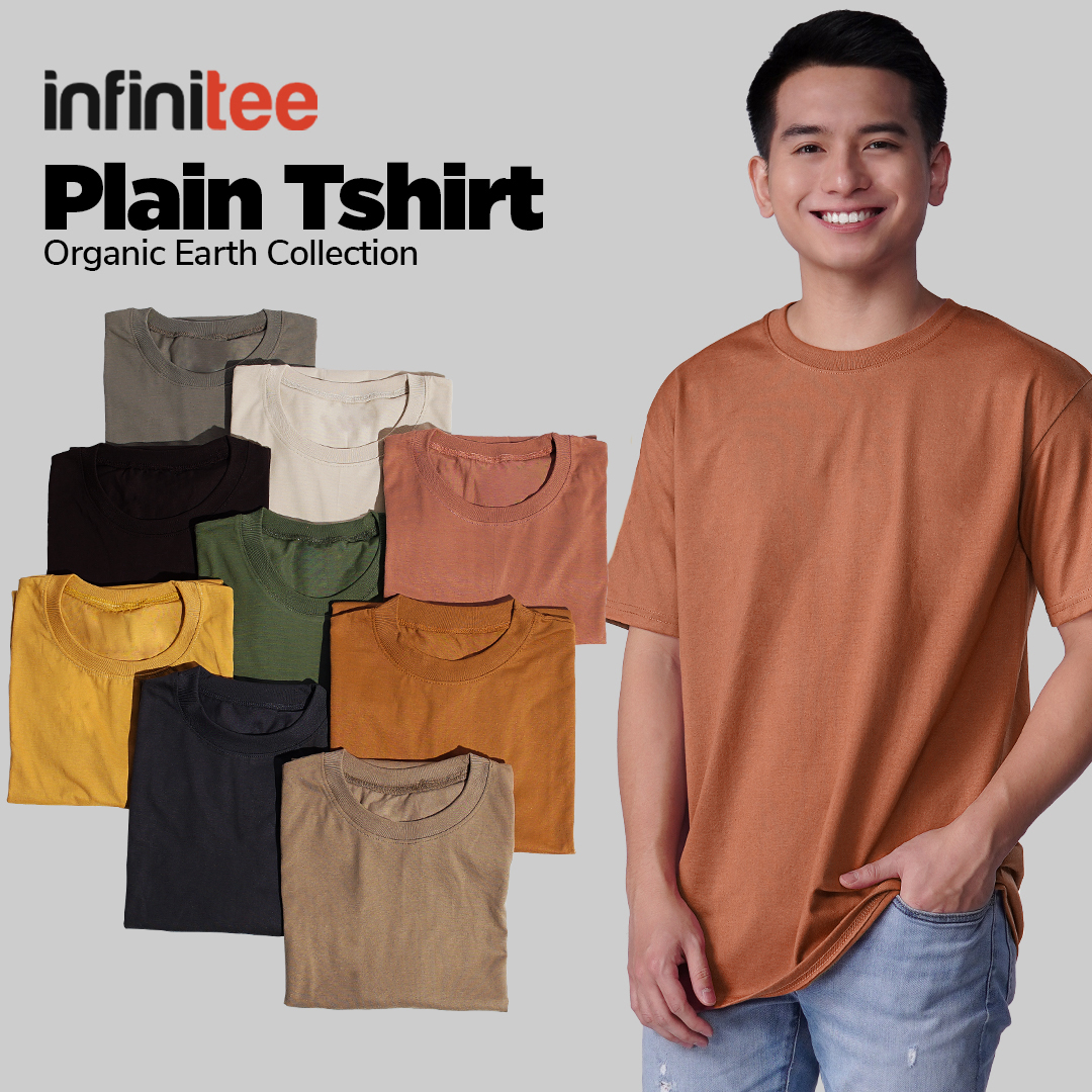 Infinitee Plain Tshirt Round Neck Cotton Shirt Organic Earth Colors