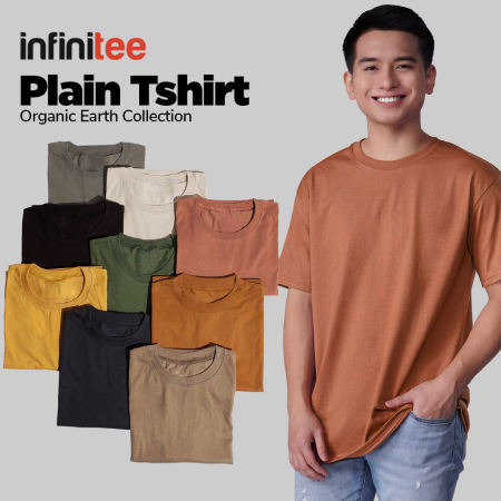 Infinitee Organic Earth Colors Round Neck Cotton Tshirt