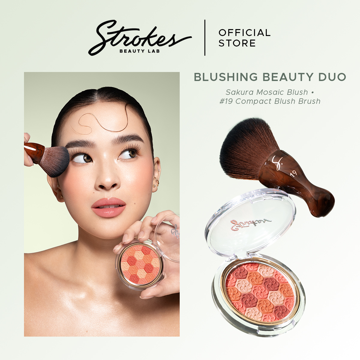 Discount on Strokes Beauty Lab  shoes - SKU: Strokes Blushing Beauty Duo [Sakura Mosaic Blush & Compact Blush Brush]