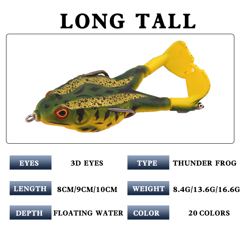 Goture Silicone Frog Type Fishing Lure 8/9/10 CM Double Propeller