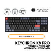 Keychron K8 Pro Mechanical Keyboard: Wired/Bluetooth, Hot-Swap, White LED