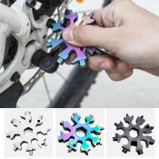 AUTOFun Snowflake Wrench Keyring Tool for Outdoor Survival