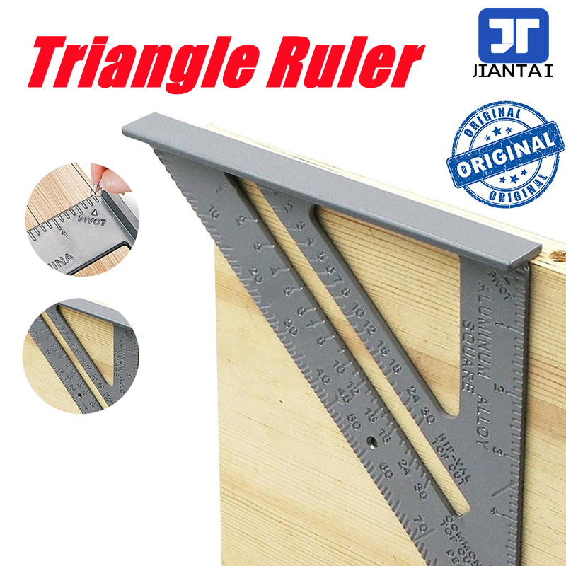 7 Inch Square Triangle Ruler Aluminum Alloy Measuring Ruler Speed Square Roofing Triangle Angle Protractor Trammel Measuring Tools