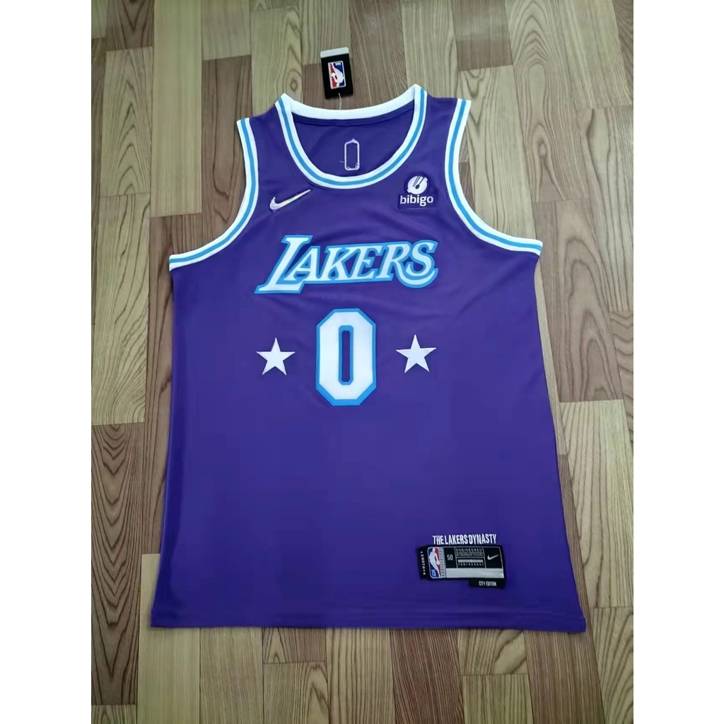 Lakers #0 Russell Westbrook 21-22' City Edition Purple Jersey — SportsWRLDD