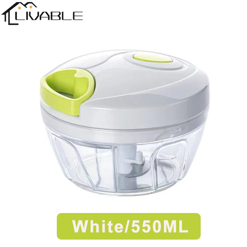 LIVABE Vegetable Crusher Fruit Meat Grinder Manual Speedy Chopper Garlic Hand Blender Onion Cutter - Image 2