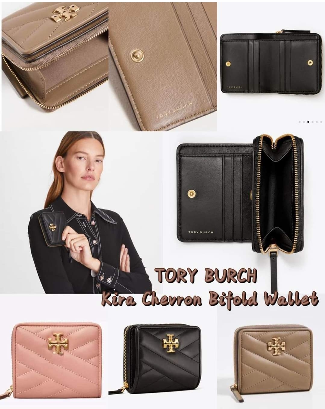 Tory Burch Kira Chevron Leather Bifold Wallet