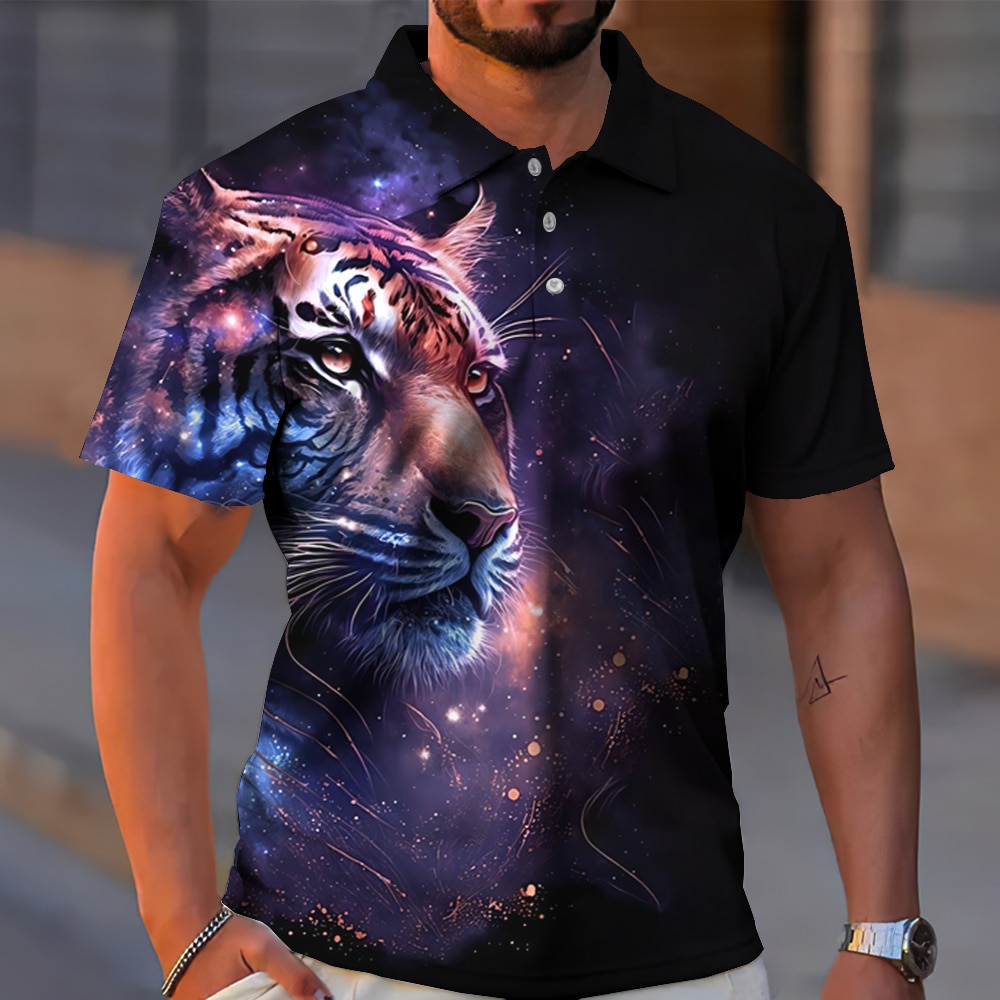  HYPERFAVOR Smart Tiger Shirts for Men- Collared Tiger