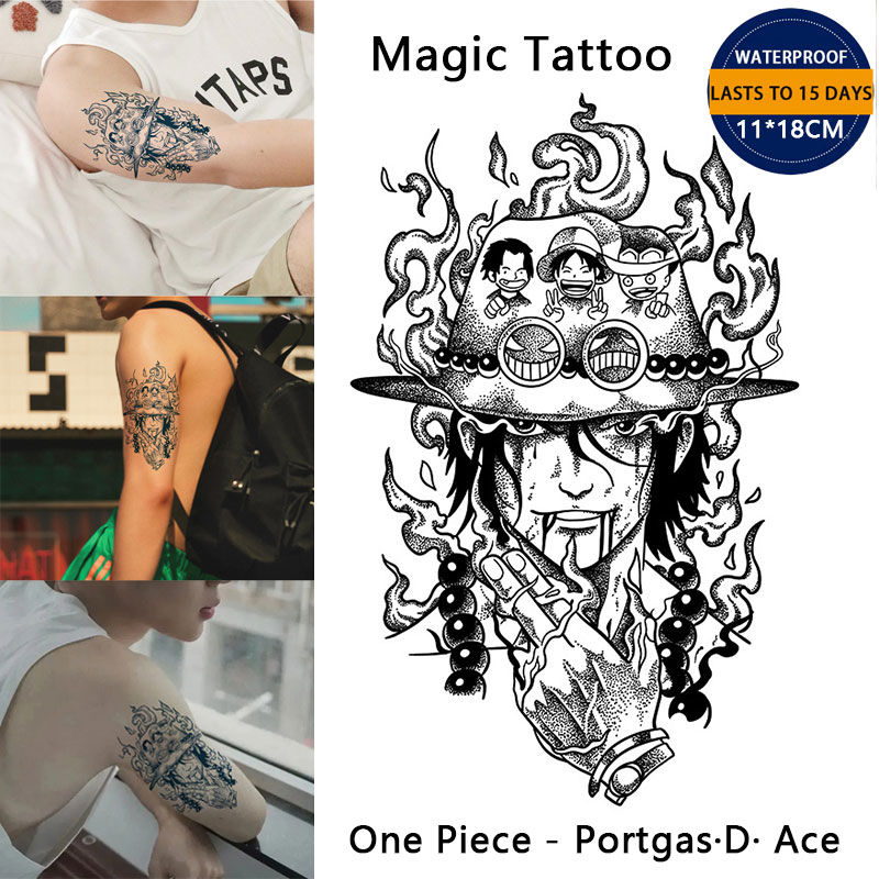 11*18CM】Tattoo Lasts to 15 Days Herbal Semi-Permanent Flower Arm Tattoo  Sticker Waterproof Long Lasting Magic Tattoo Temporary Tattoo Fake Tattoo  One Piece - Portgas·D· Ace Tattoo Stickers | Lazada PH
