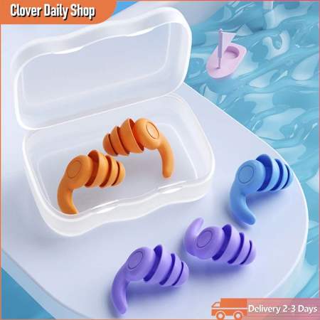 Silicone Ear Plugs for Noise Reduction, Sleeping, Swimming - Waterproof