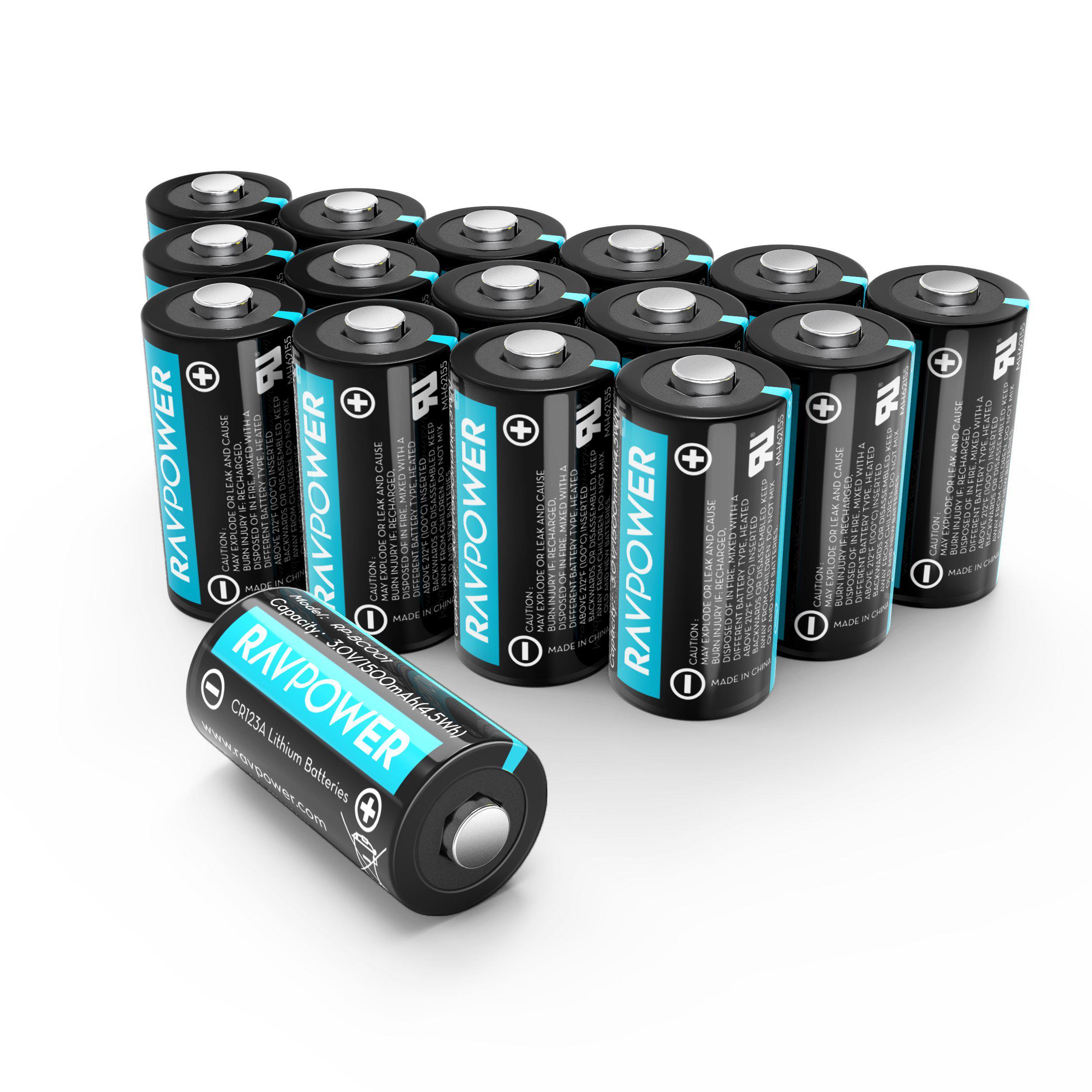 CR123A Lithium 3v Batteries, 5-Pack