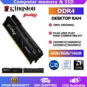 Kingston Fury Beast DDR4 RAM, 4GB-16GB, 2400-360