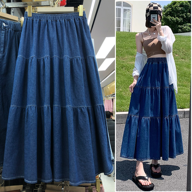 Denim cake skirt women 