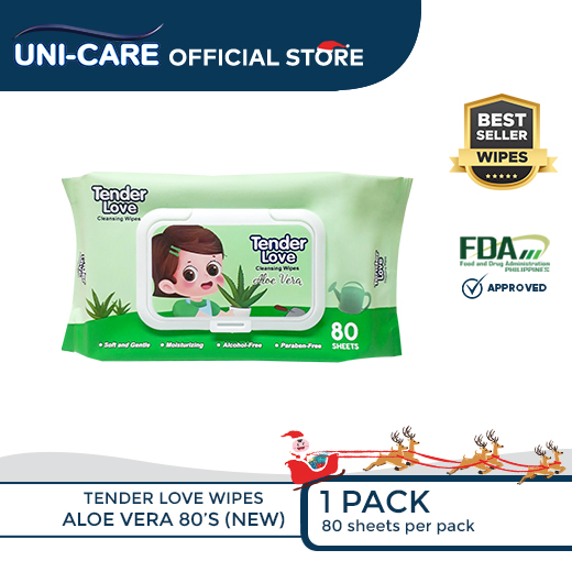 Lazada Philippines - Tender Love New Aloe Vera Scent Cleansing Wipes 80’s (Lady Aloe) Pack of 1