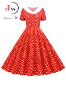 Red Polka Dot Women's A-line Summer Dress by 