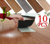 Wood Grain PVC Waterproof Floor Stickers Set (10PCS)