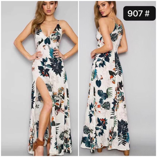 Maxi Fashion Floral Slit Dress,Long Casual Dress,Summer OutfitTrending  Design | Lazada PH