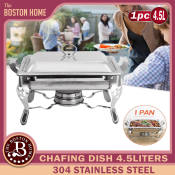 Boston Home Chafing Dish - 4.5L Stainless Steel Food Warmer