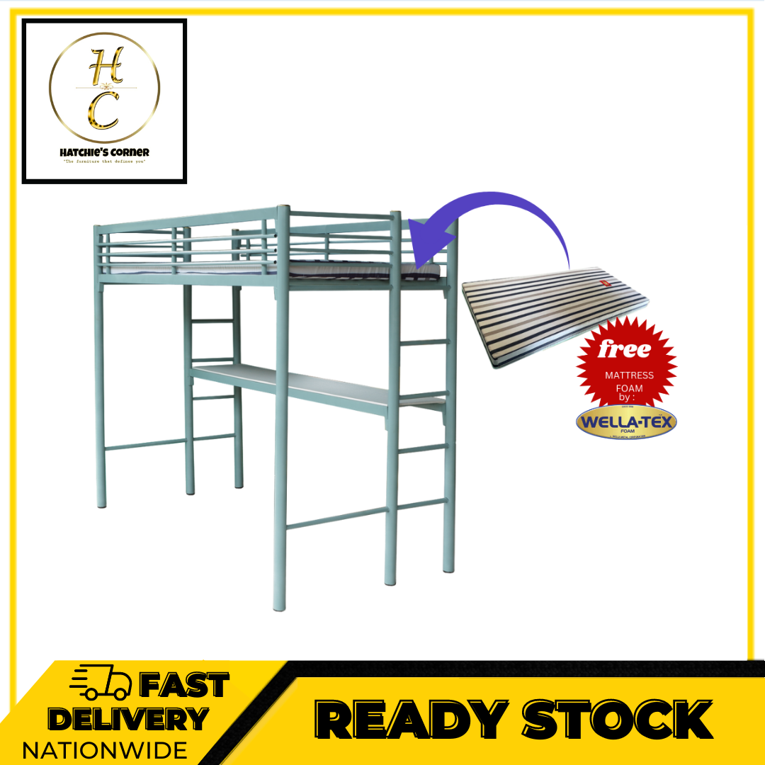 Hatchies Corner - PRIA LOFT BED METAL BED FRAME FREE FOAM