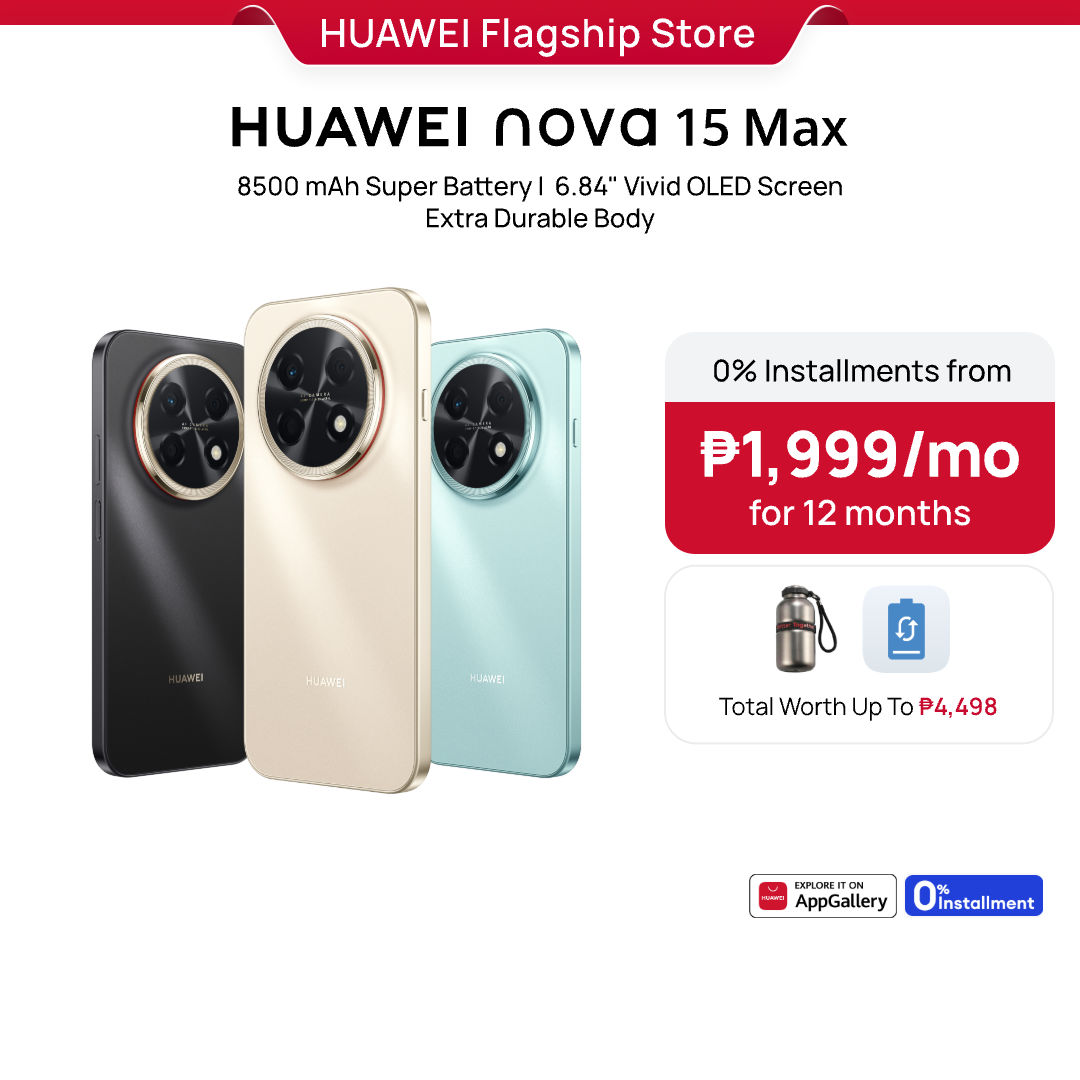 HUAWEI nova 15 Max Smartphone / 16GB*(8GB + 8GB)+256GB / 8500 mAh Super Battery l 6.84" Vivid OLED Screen l Extra-Durable Body l 50 MP RYYB Ultra-Clear Camera l Stunning Stereo Dual Speakers