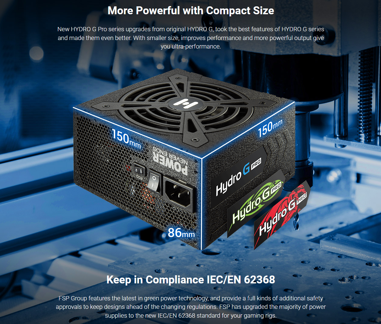 Hydro G PRO ATX3.0 PCIe5.0 1000W Gen5 Fully Modular 80+ Gold Power Supply with ATX 12V CPU power connector for RTX 40 series cards (RTX 4090 4080)