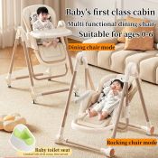 2-in-1 Rocking High Chair with Removable Tray for Babies