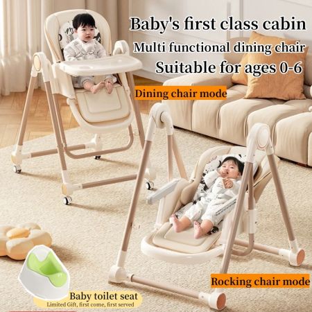 2-in-1 Rocking High Chair with Removable Tray for Babies