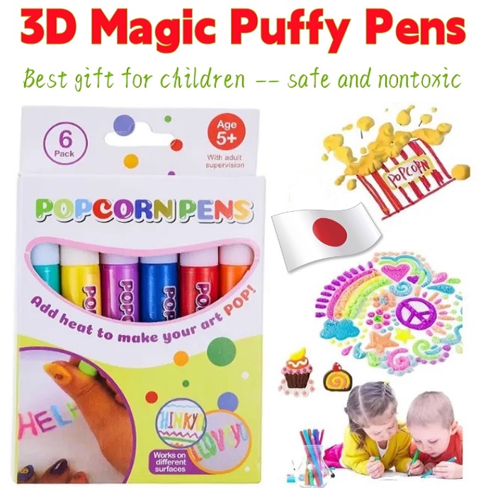 3D Magic Popcorn Pens Puffy Paint Bubble Pens For Greeting Birthday Cards Kids  Children 3D Art Pens Kids Gifts School Stationery - AliExpress