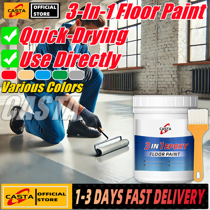 👉1KG👉3 In 1 Epoxy Floor Paint,Wear-Resistant Waterproof Cement Floor Paint For Warehouse, Workshop, Outdoor, Indoor, Garage, Office, Gym, Factory, Playground, Shopping Mall