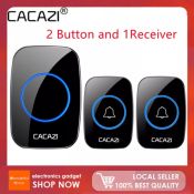 CACAZI A10 Wireless Doorbell, 300M Range, Waterproof, LED Light