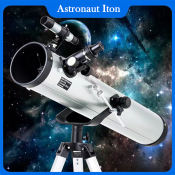 Astronomical Reflector Telescope with Clear View of Lunar Surface
