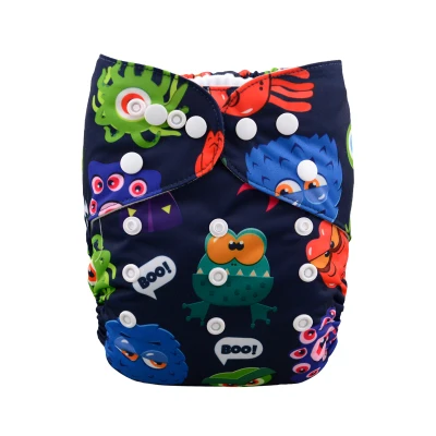 ALVA Baby 3.0 Cloth Diapers 【with select insert】Printed One Size Reusable Washable Pocket nappy fit 3-15kg baby H041 (2)